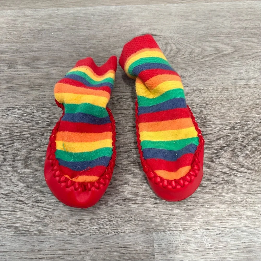 Moccasin Slipper Socks for‎ Toddlers Rainbow 18-24 Months